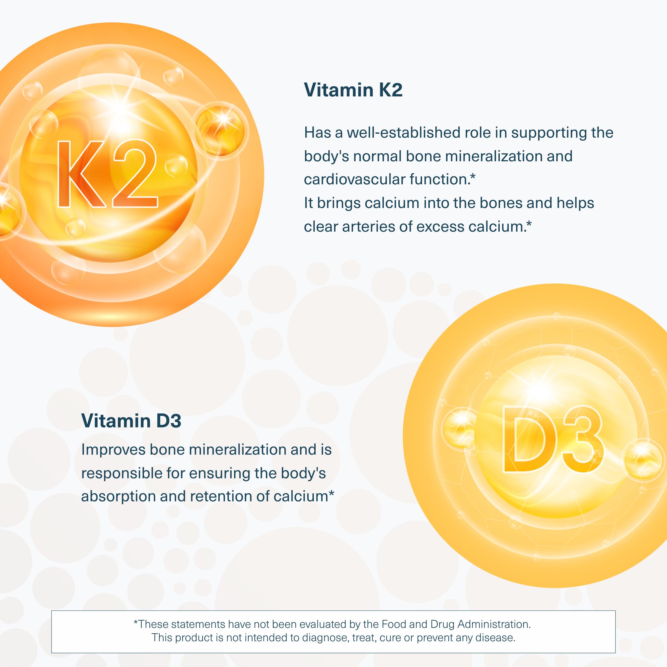 Label detail of Youtheory K2D3 Zero Sugar Gummy with vitamins K2 and D3 info