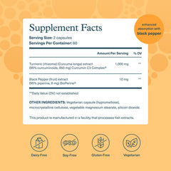Closeup of Youtheory turmeric capsules ready for use.