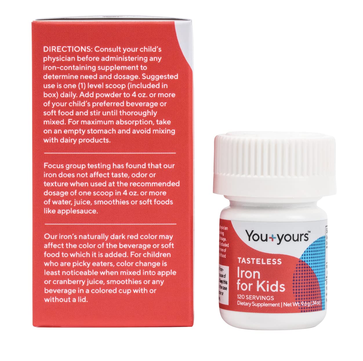 youyours kids iron powder tasteless blends into drinks without changing taste or texture