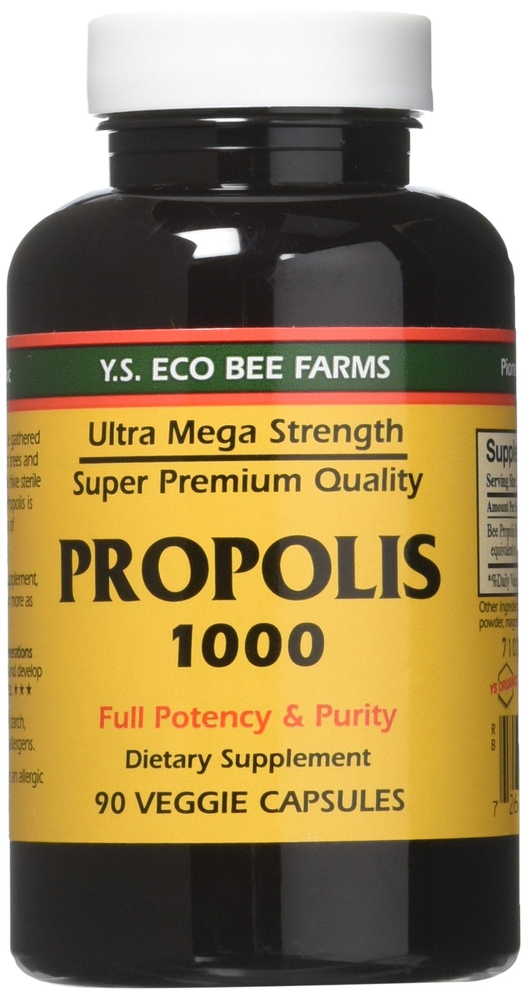YS Eco Bee Farms Propolis 1000 bottle front for daily use