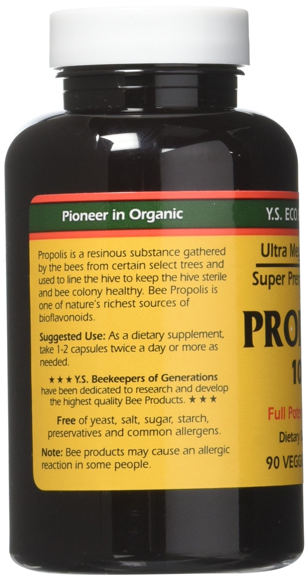YS Eco Bee Farms Propolis 1000 capsules in triple-pack