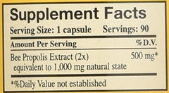 Label details of YS Eco Bee Farms Propolis 1000