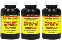 Y.S. Eco Bee Farms royal jelly bottle suggests natural energy support.