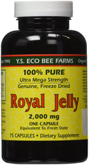 YS Eco Bee Farms royal jelly capsule close-up for easy daily supplementation.