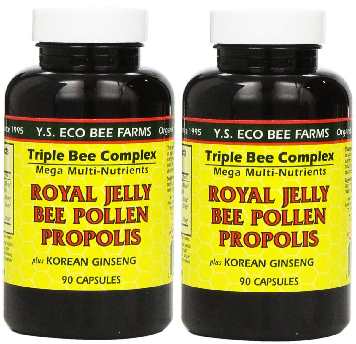 YS Eco Bee Farms royal jelly capsules pack on shelf for daily vitality