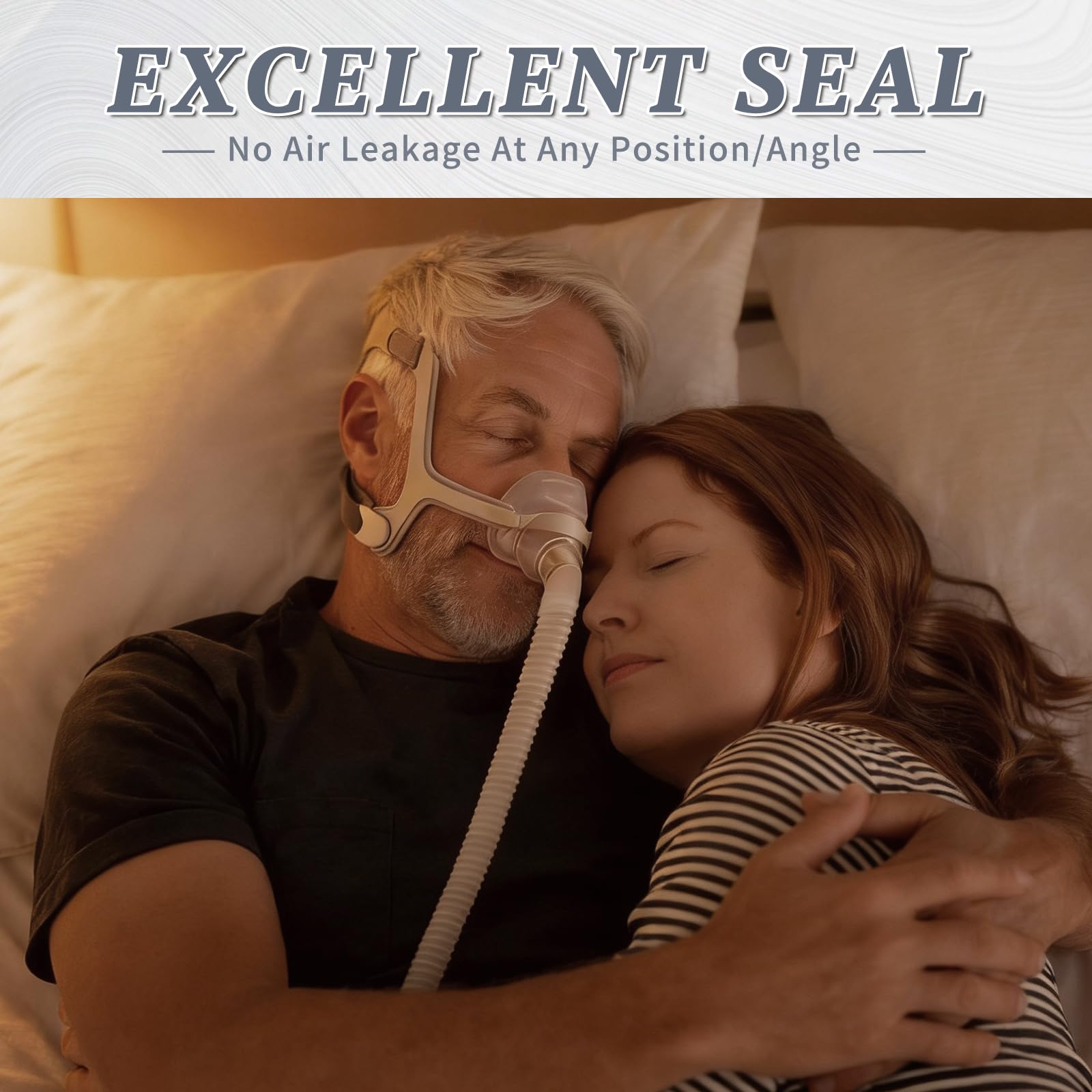 Large size cushion offers a more comfortable fit for bigger faces.