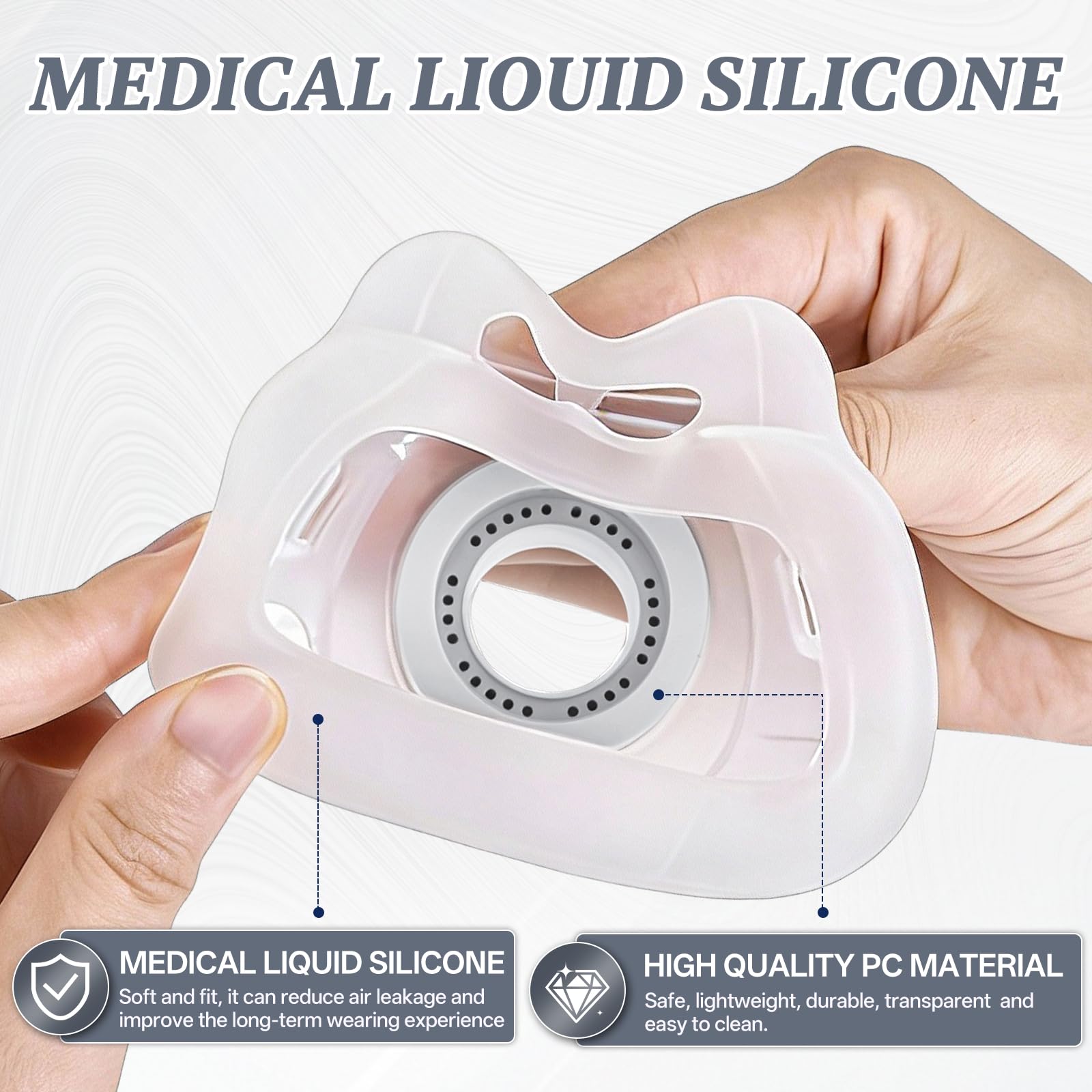 YSSKTC soft silicone cushion provides skin-friendly comfort for nightly wear.