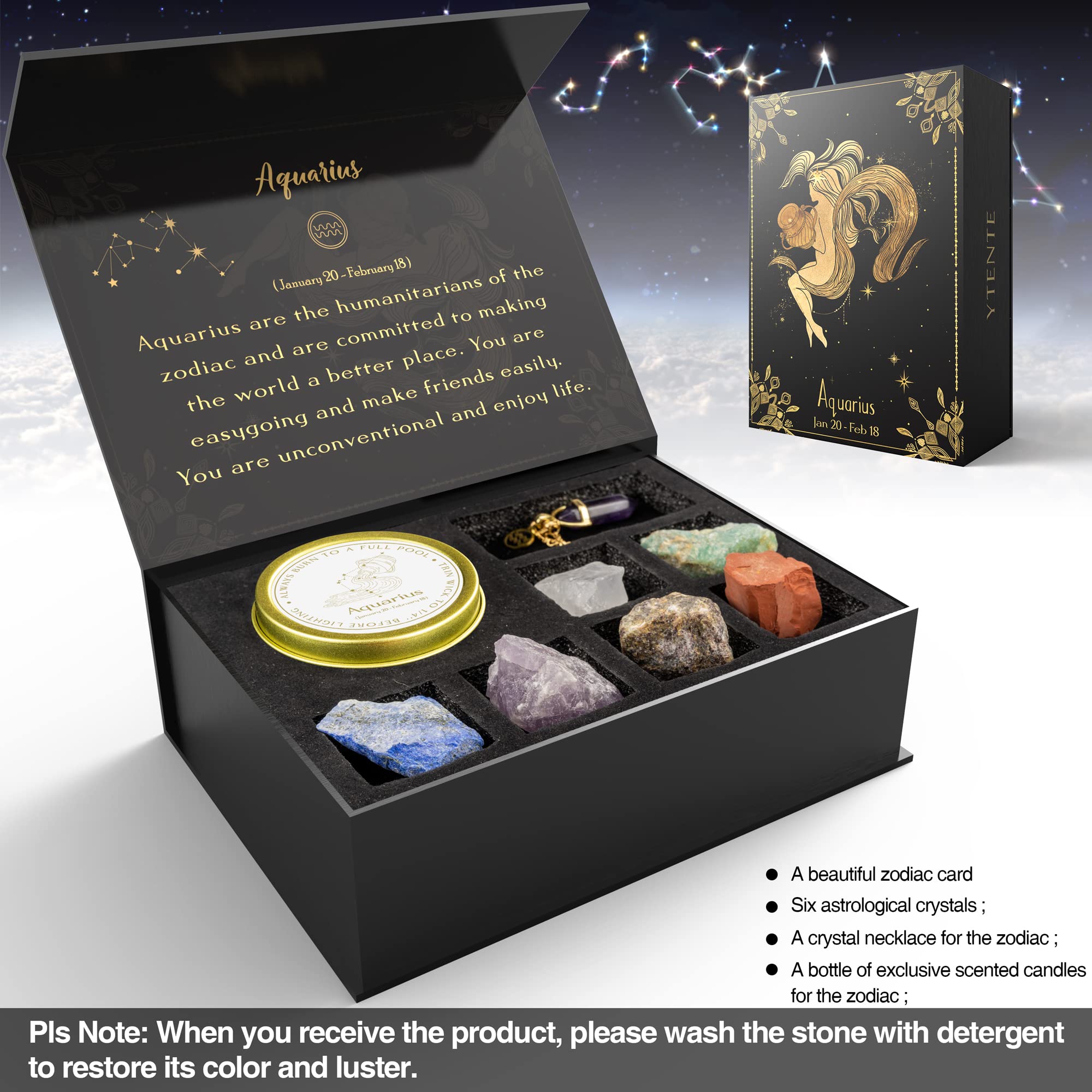YTENTE Aquarius crystal healing stones in varied colors for decor