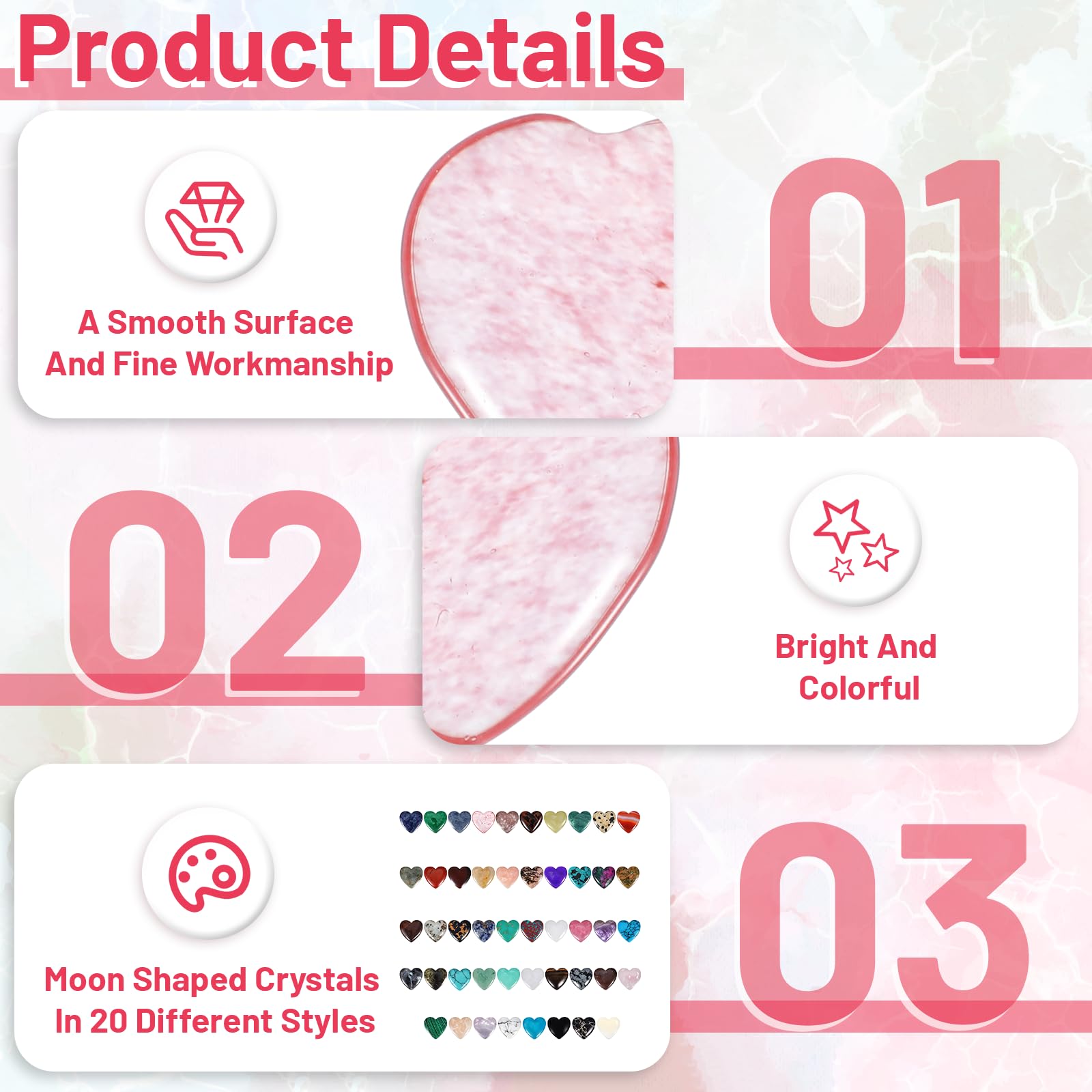 Yuanan heart crystal clear quartz enhances clarity and calm.