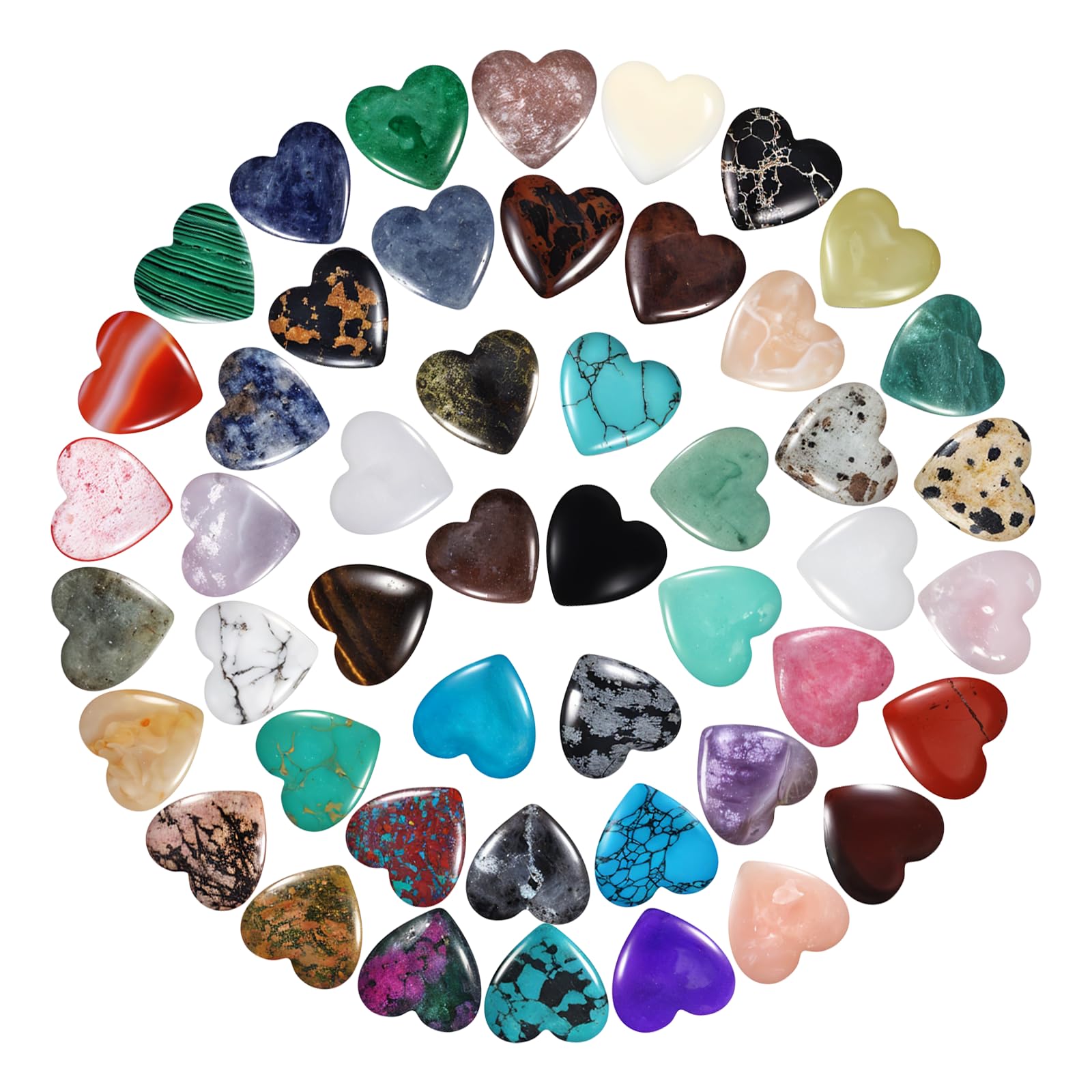 Yuanan heart crystal stones in mixed colors for meditation and decor