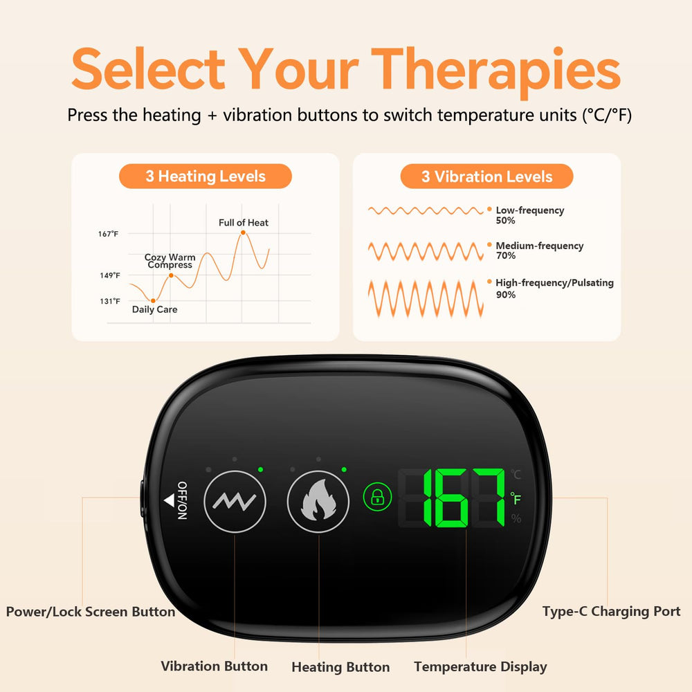 YUHUO heat and vibration offer customizable comfort for everyday aches