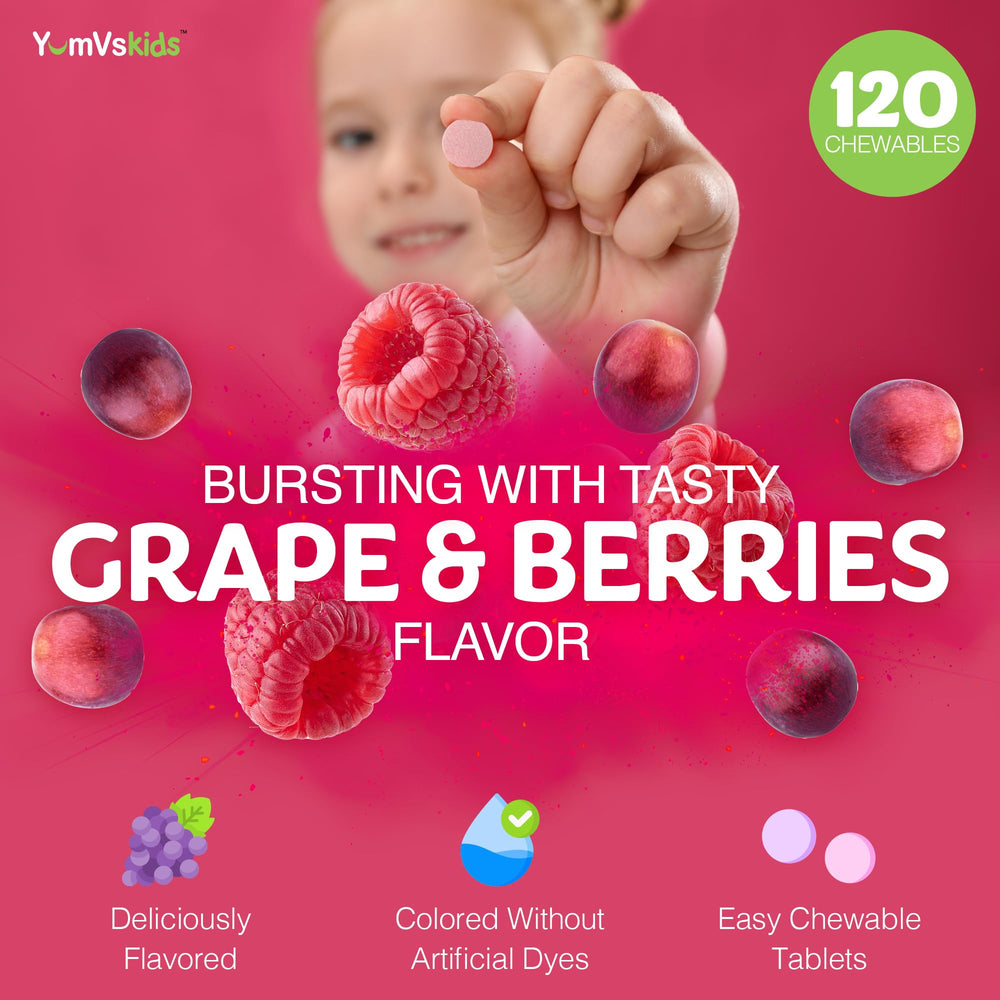 Two-month supply with 120 chewables for families.