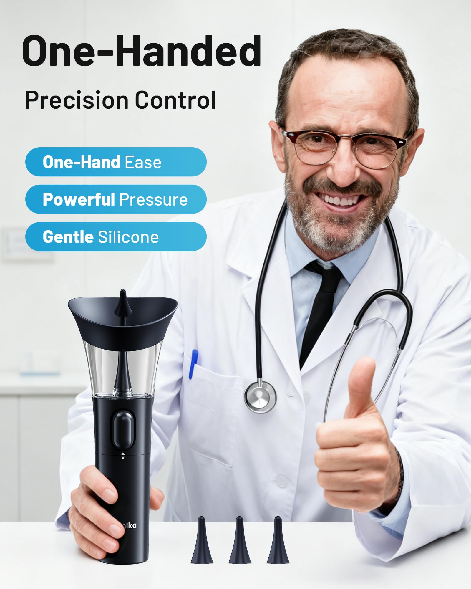 Yumika Ear Wax Removal Kit in-use image demonstrates safe, controlled cleaning