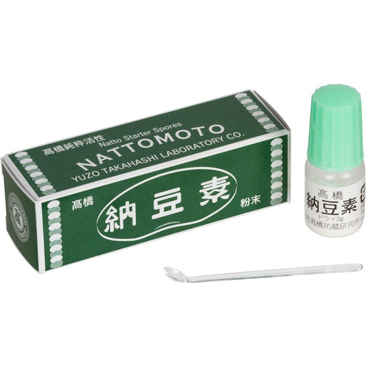 Close-up of 3 g sachet shows precise dose for consistent natto culture.