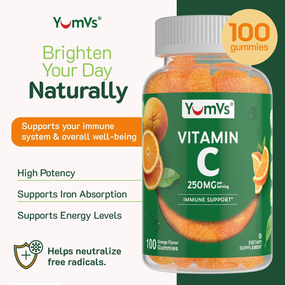 YumVs Vitamin C Gummies label emphasizes Kosher and Halal certifications