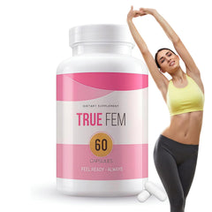 Yuonry True fem capsules bottle front view, supporting daily wellness for women