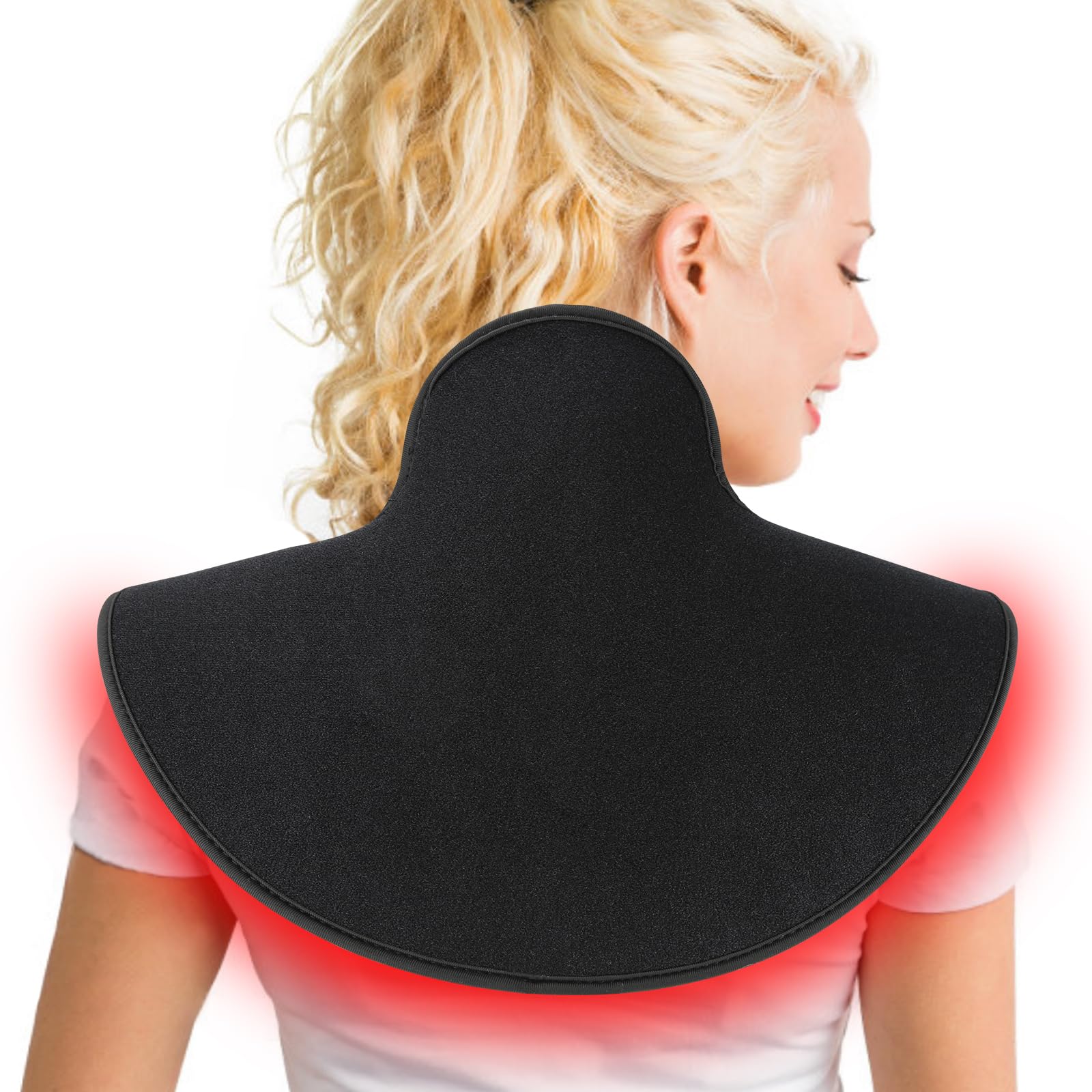 YUQBLITTY cordless red light therapy pad targets neck and shoulders for targeted relief