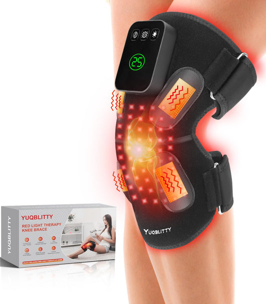 YUQBLITTY upgraded red-light knee massage front view for fast comfort.