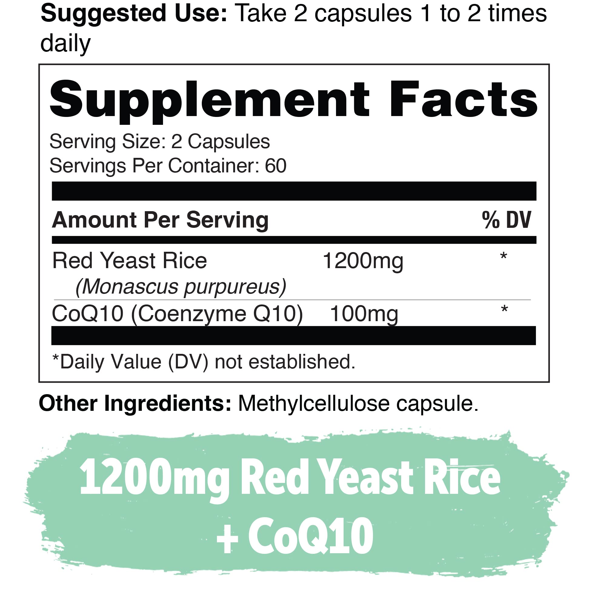 Yuve monacolin K CoQ10 label close-up signals quality