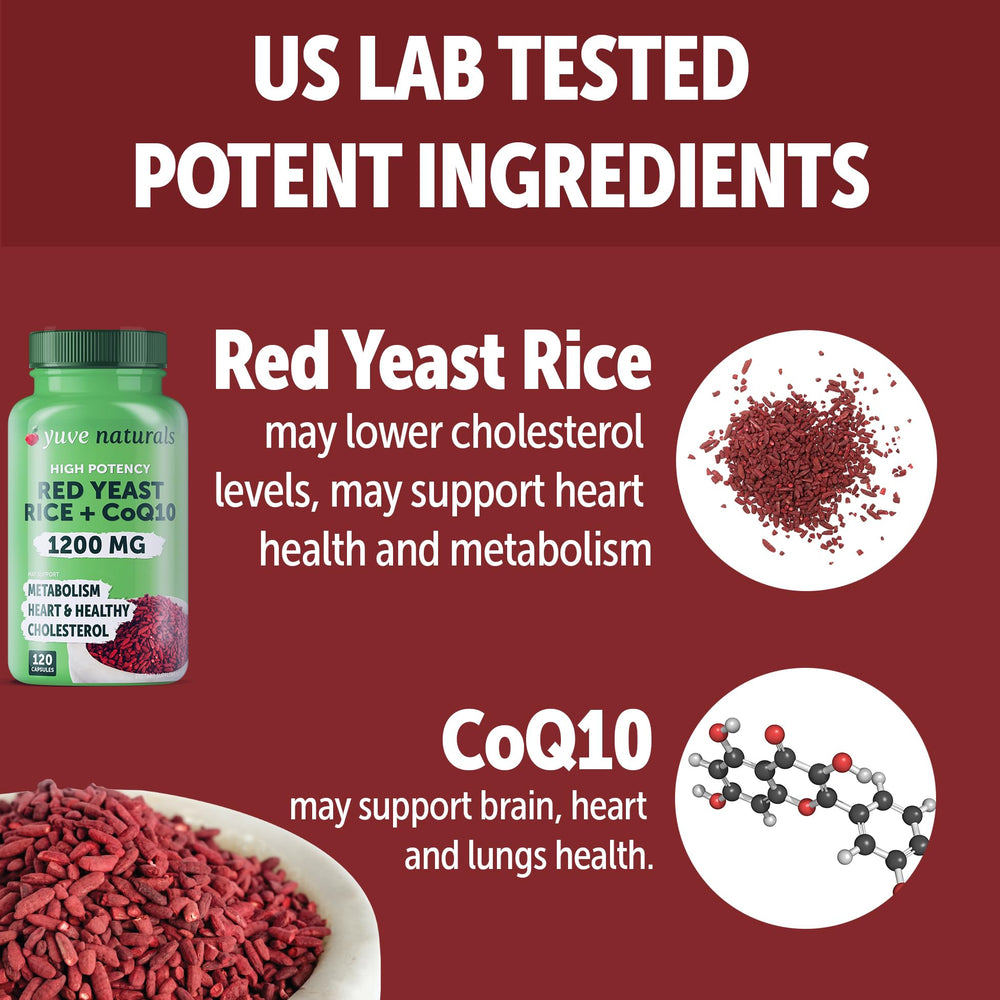 Yuve red yeast rice capsules close-up showing easy-to-swallow texture