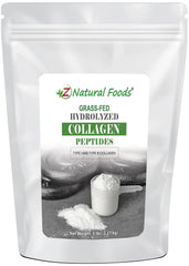 Z Natural Foods collagen peptides powder bottle, premium supplement for daily skincare and joint care.