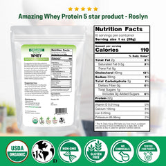 Z Natural Foods Organic Grass-Fed Whey protein pours into a shaker for post-workout nourishment.