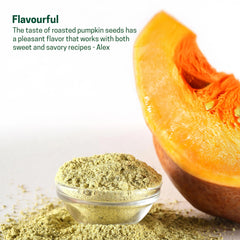 Z Natural Foods organic pumpkin seed protein powder packaging on a shelf