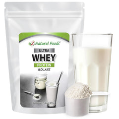 Z Natural Foods Ultra Whey Isolate Powder unflavored blends easily into shakes for a clean protein boost