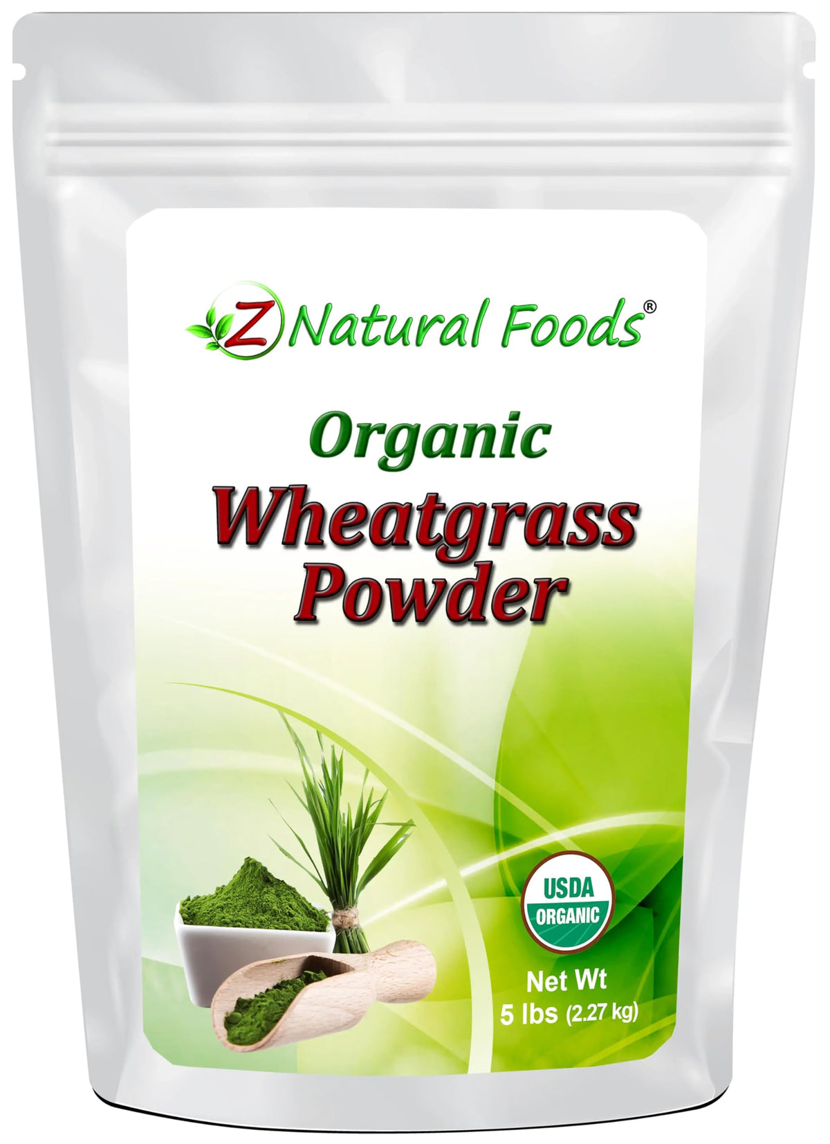 Z Natural Foods wheatgrass powder bulk packaging ready for daily greens