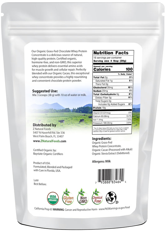 Z Natural Foods whey protein concentrate cup highlighting clean, gluten-free formulation