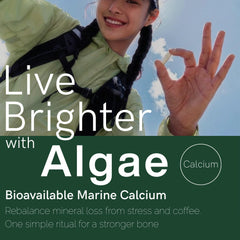 ZAB Algae Calcium packaging on shelf emphasizing a 45-day supply