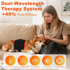 ZAEXAE dual-wavelength red-light therapy for pets supporting mobility.