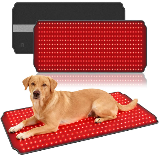 ZAEXAE red light therapy pad positioned on a dog's back for soothing warmth.