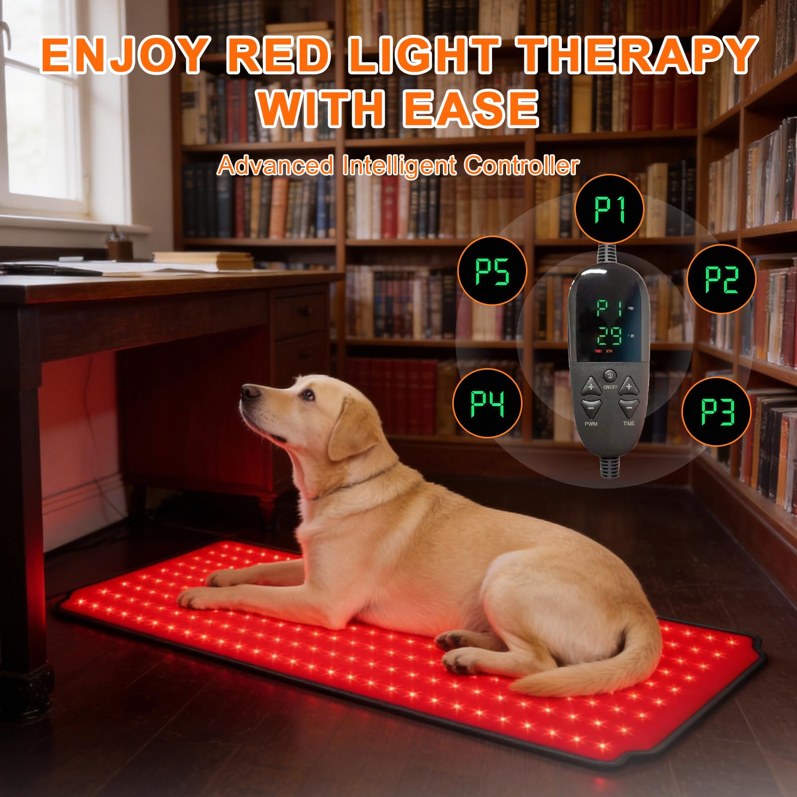 ZAEXAE red light therapy pad wrapped around a knee.