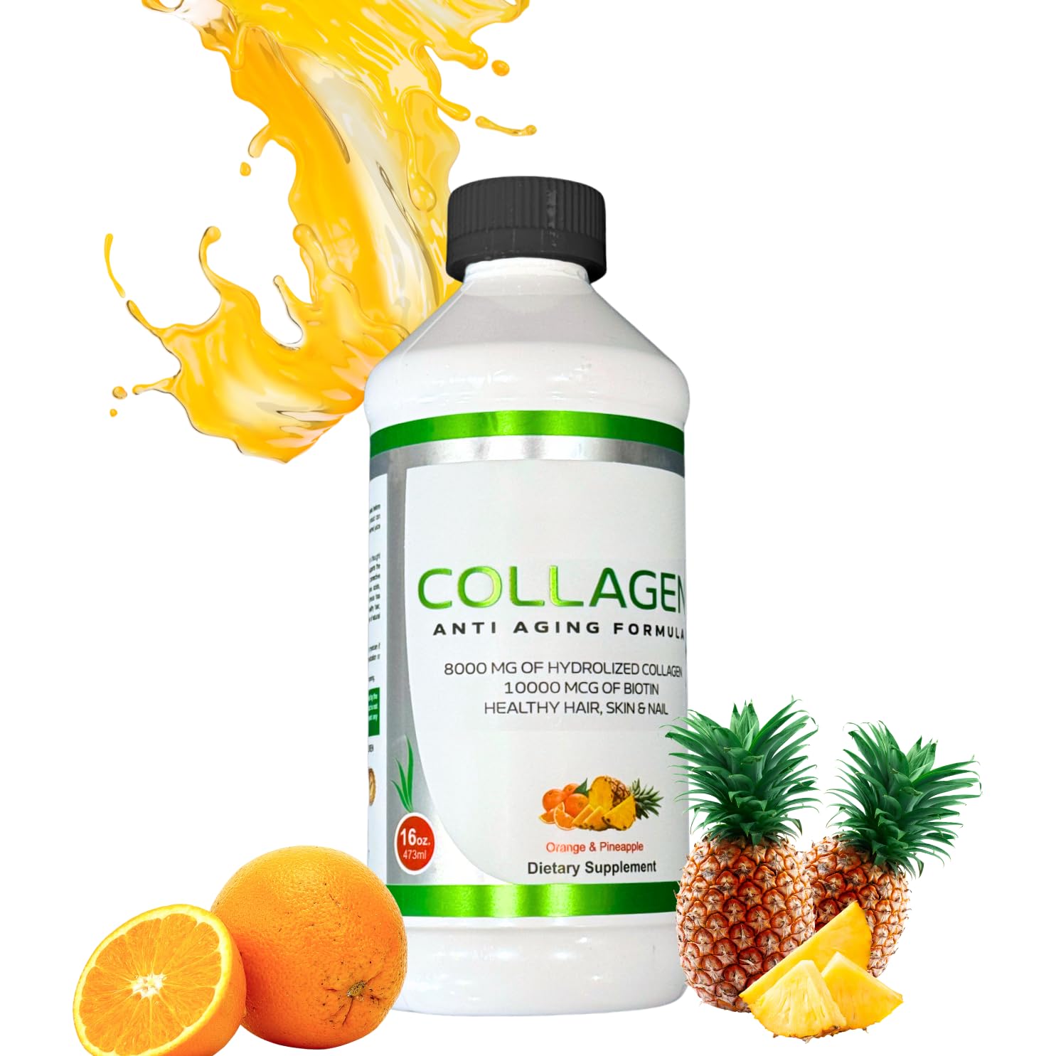 ZAFiNCO Pine'O'Range bottle promotes radiant skin and hair vitality.