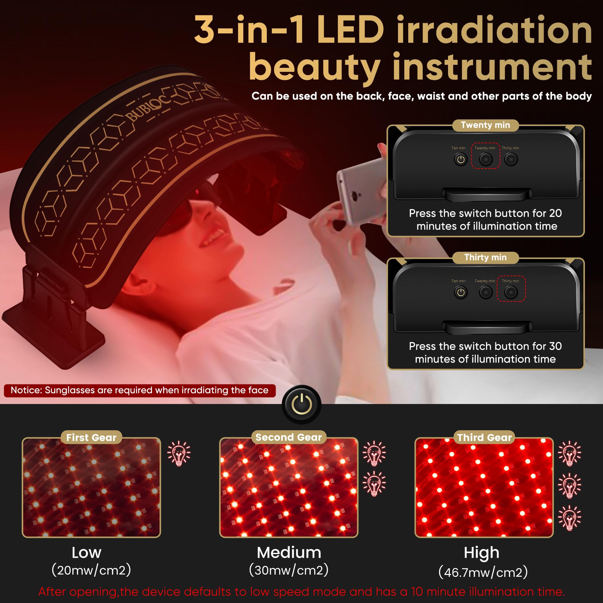 ZagMufe face treatment position with eye protection and coverage