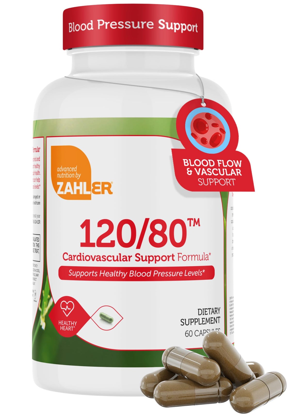 Zahler 120/80 cardiovascular support bottle pour for easy daily use