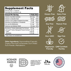AccuVision label packaging shows ingredients and kosher pareve certification.