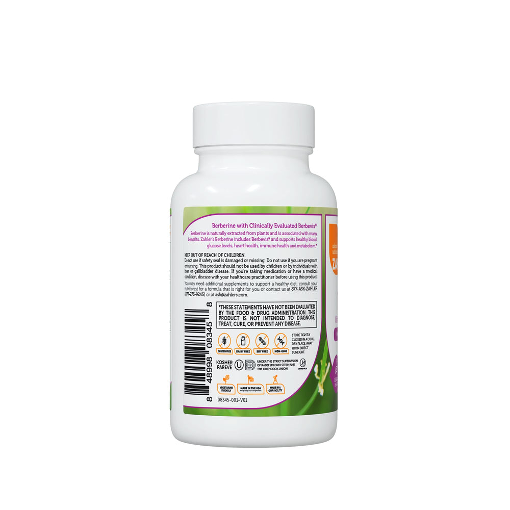 Zahler Berberine vegetarian kosher ingredients