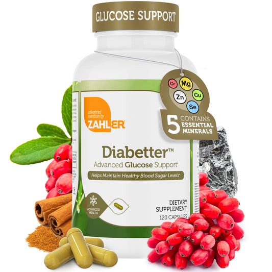Zahler Diabetter cinnamon capsules front view for balanced energy support.