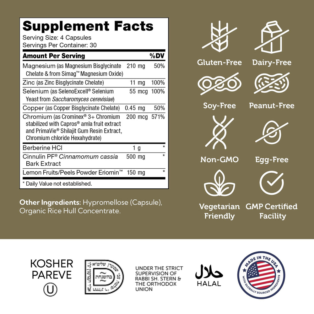 Zahler Diabetter ingredients cinnamon and gymnema highlighted.