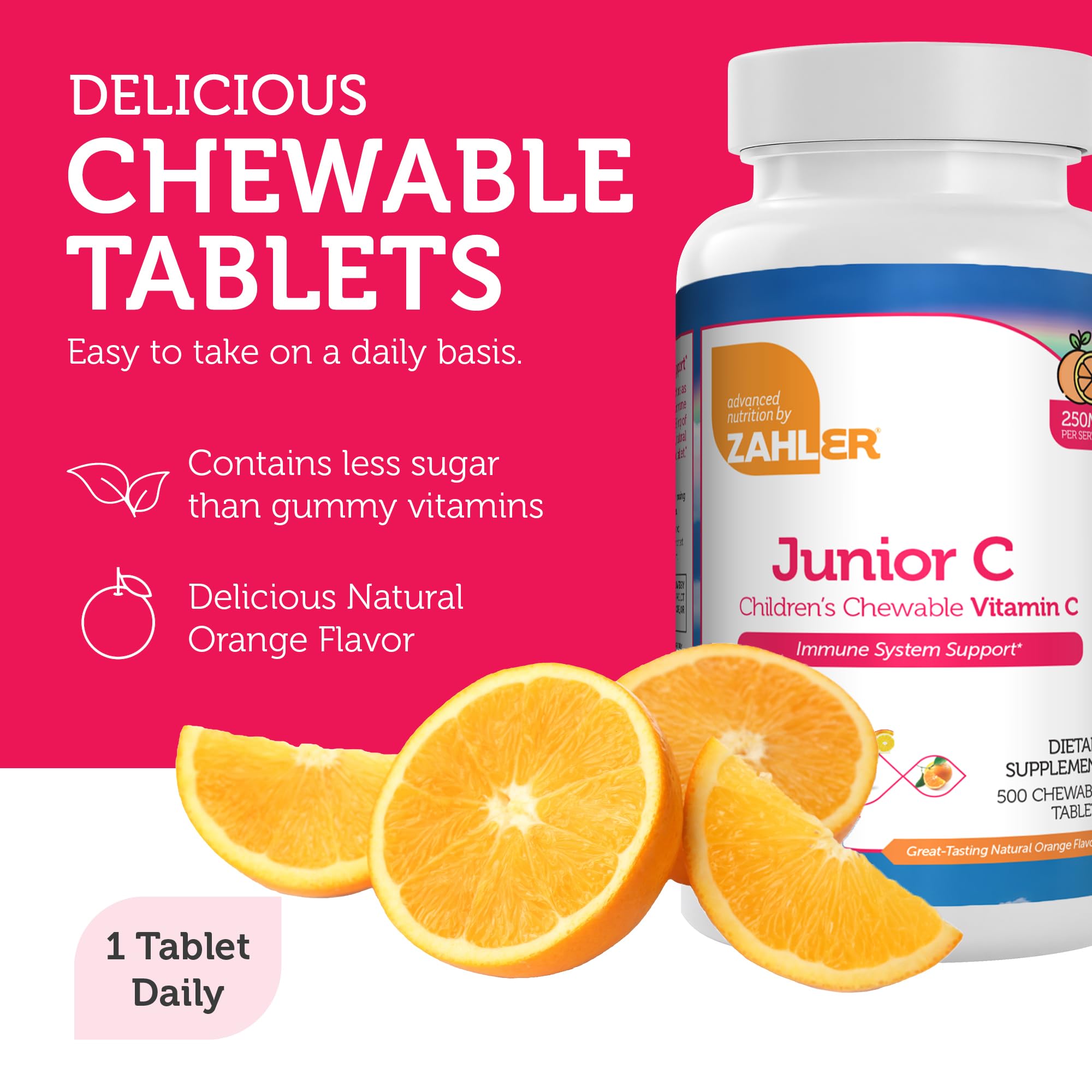 Zahler Junior C bottle pour, mess-free vitamin C for families