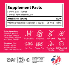 Zahler Junior D3 orange chews, kosher certified and suitable for daily use