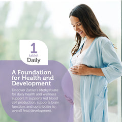 Zahler Methylfolate capsules beside a glass of water for daily use