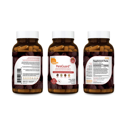 Closeup of Paraguard capsules highlighting the herbal blend.