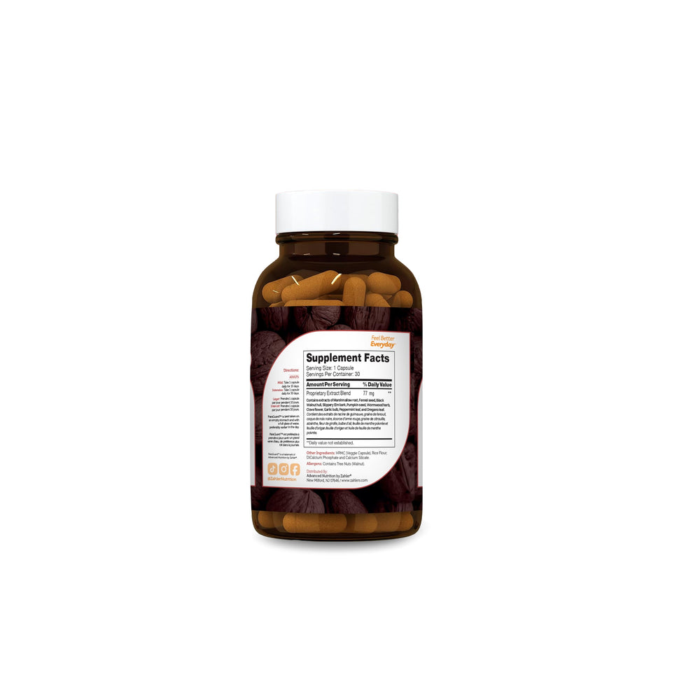Zahler ParaGuard capsules closeup of small easy-to-swallow capsules