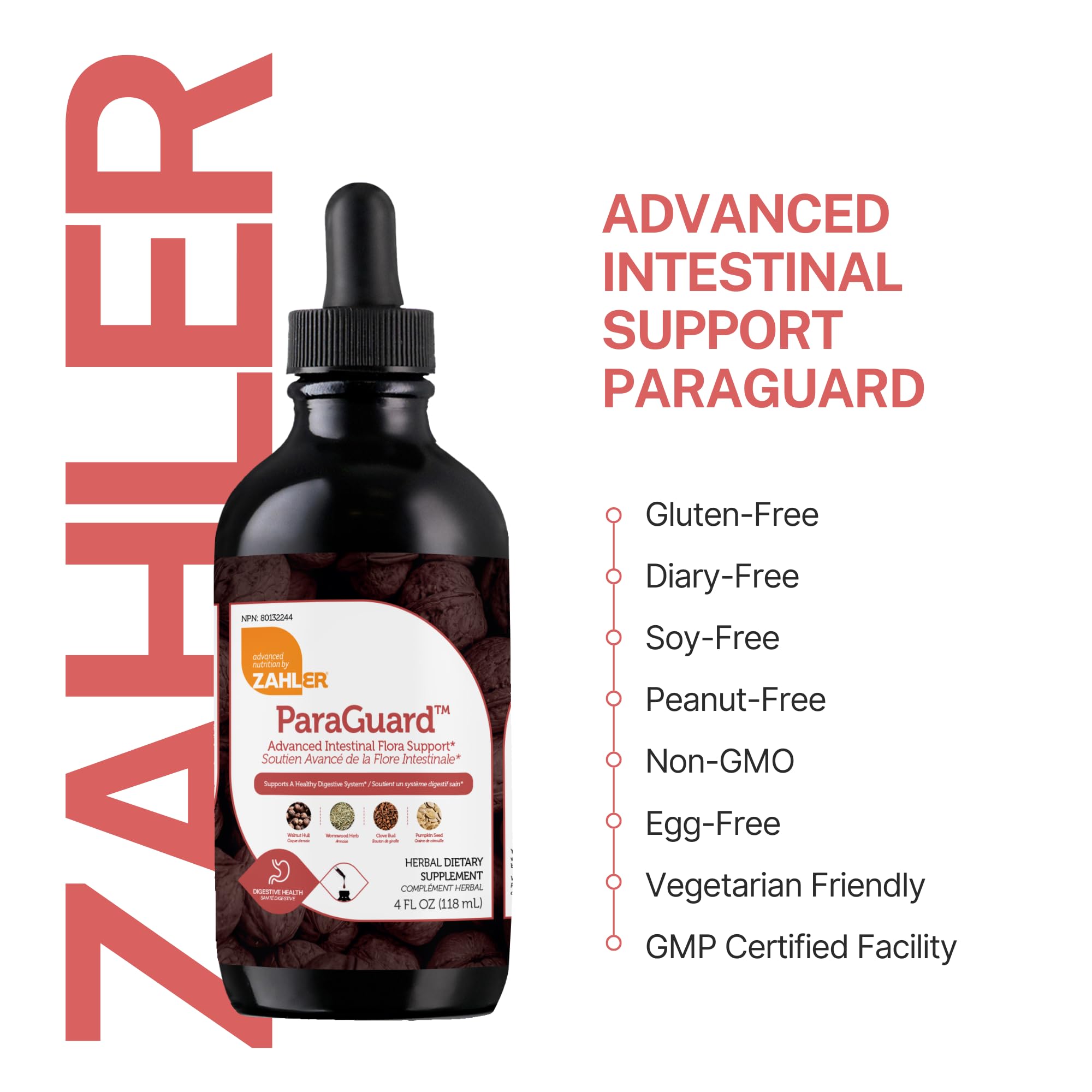 Dropper-ready ParaGuard drops on a spoon for travel-friendly use.
