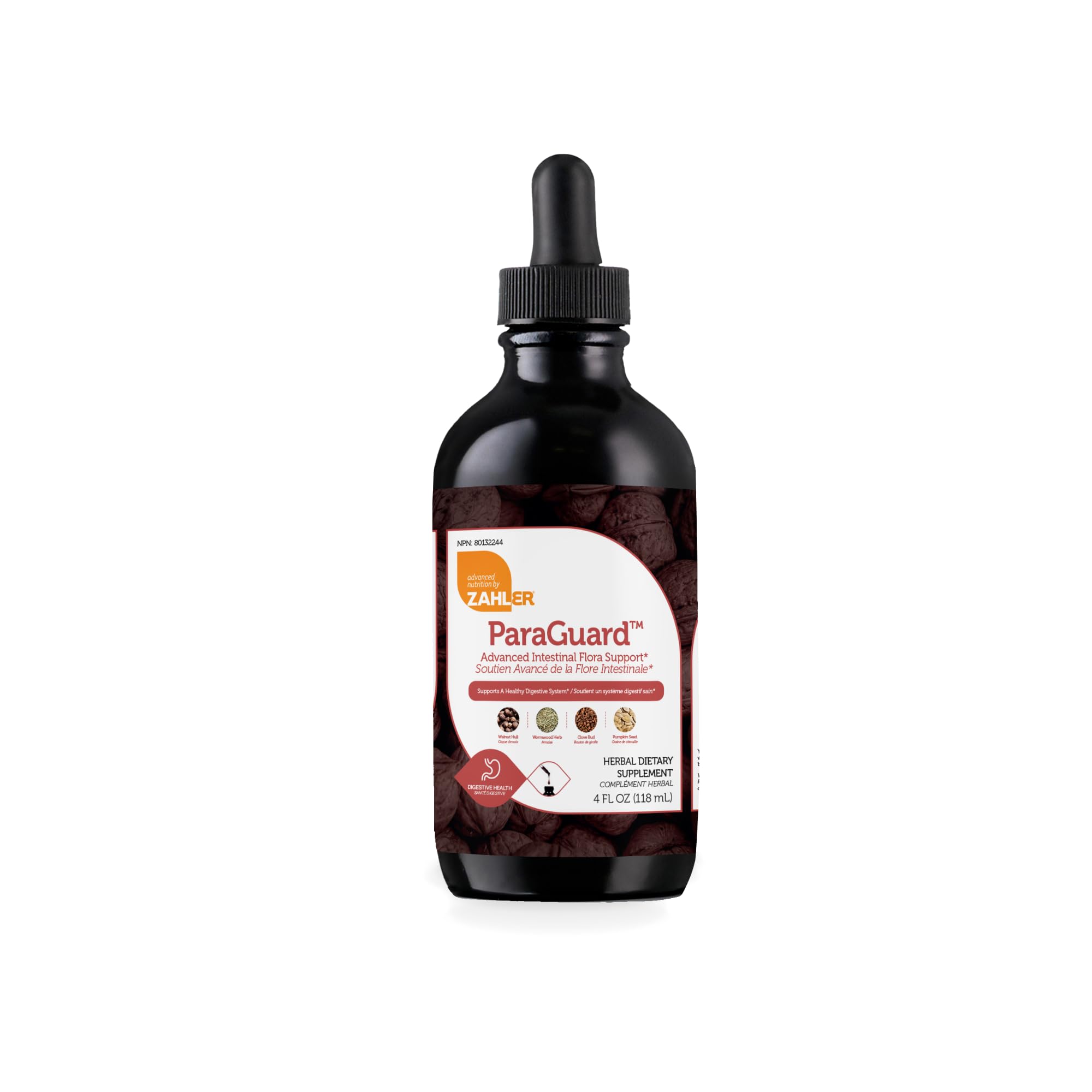 Zahler ParaGuard bottle with label promoting gut health support.