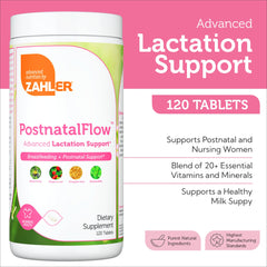 Zahler Postnatal Flow label closeup highlights non-GMO, dairy-free, soy-free