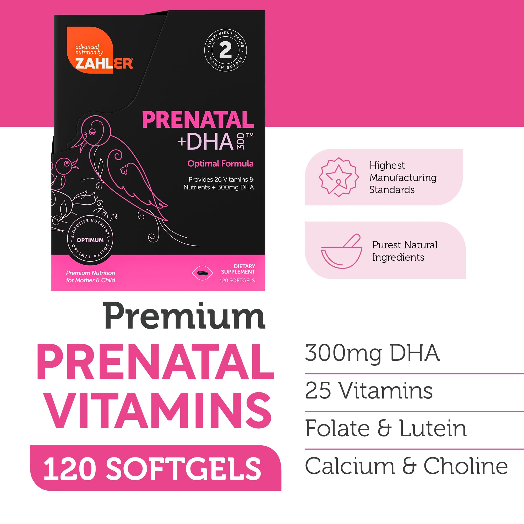 Zahler Prenatal methylfolate illustration highlighting body-ready folate.